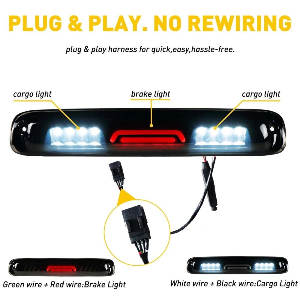 3rd LED Cargo Tail Brake Light Smoked for Chevy Silverado/GMC Sierra (1999–2006)