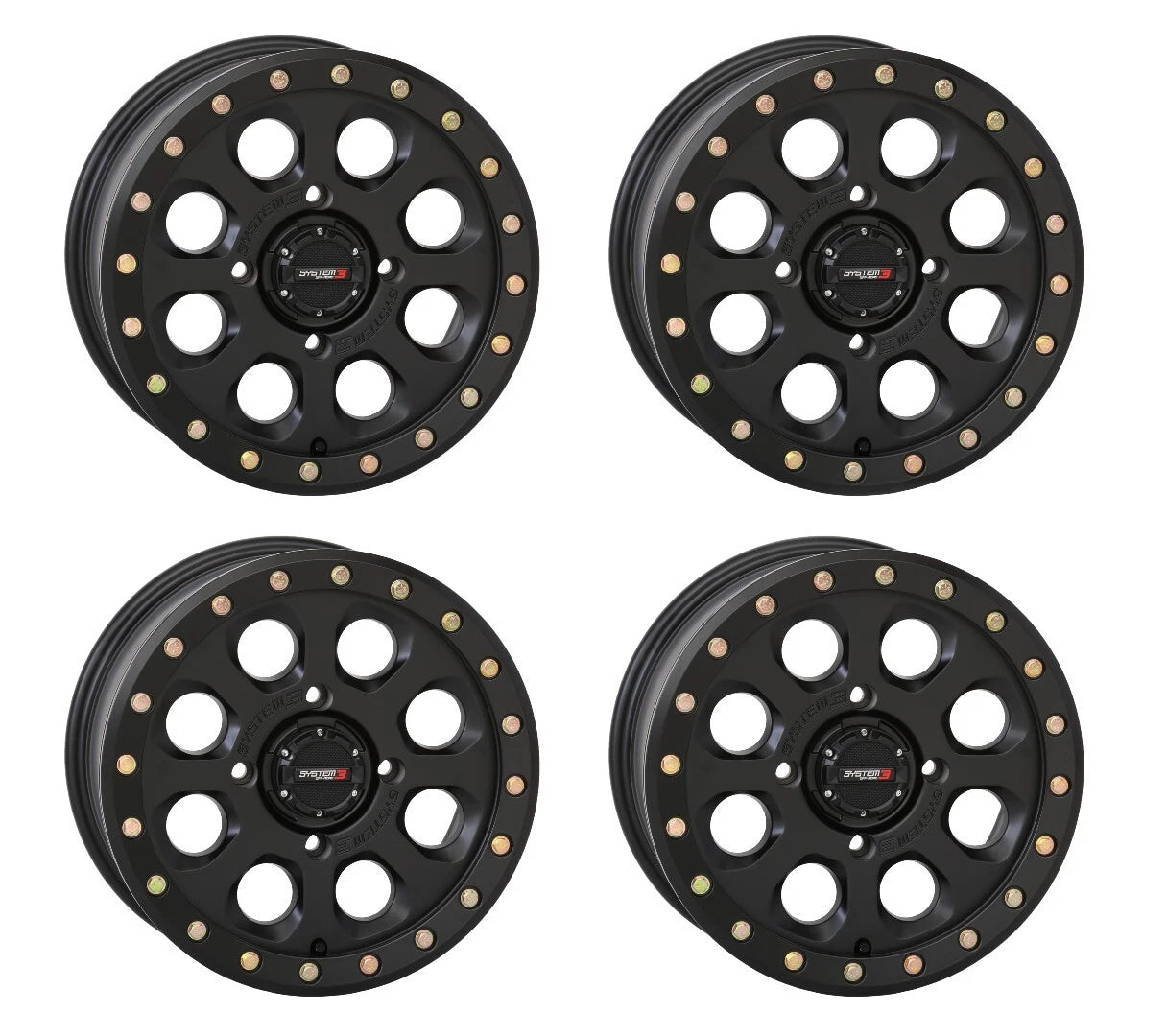 Set of 4 Beadlock Wheels 15x7 for Can-Am Maverick X3 (2017–2023) 4/137 Black