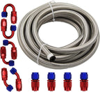 16FT 6AN Fuel Line Hose Kit for Universal Applications (Steel Nylon Braided)