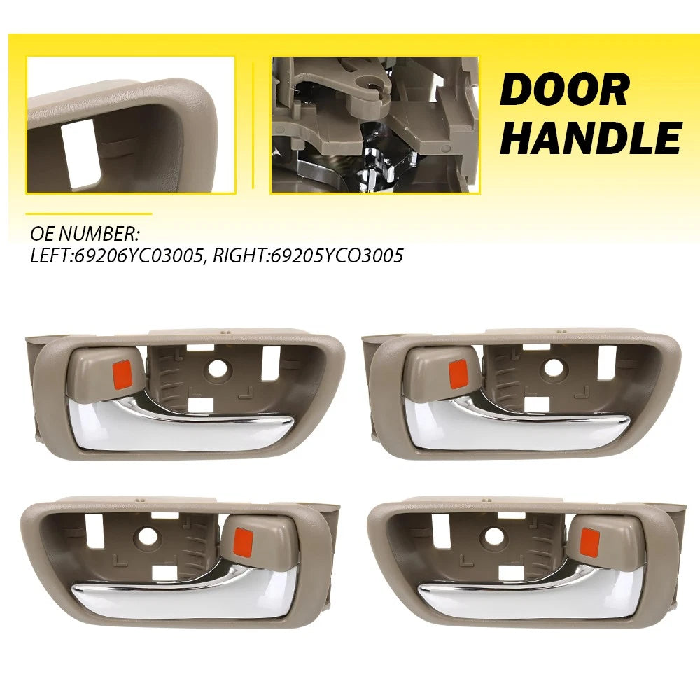 Set of 4 Interior Door Handles for Toyota Camry (2002–2006) Beige