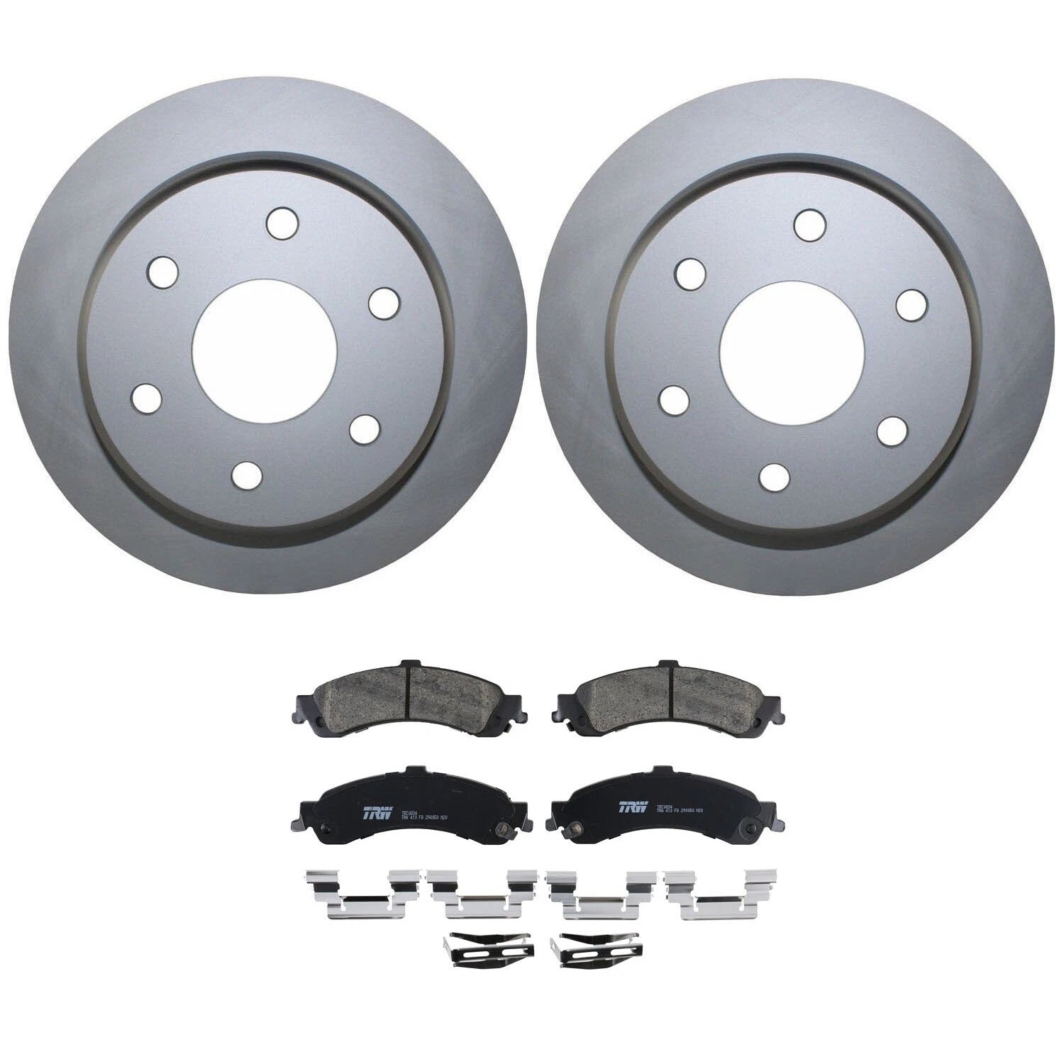 Rear Brake Kit 330mm Disc Rotors & TRW Pro Ceramic Pads for Cadillac Chevrolet GMC