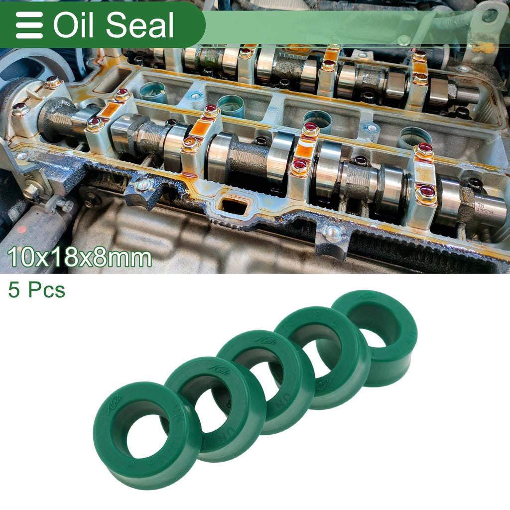 Set of 5 Oil Seal Ring 10x18x8mm for Rotary Shaft (High Pressure)