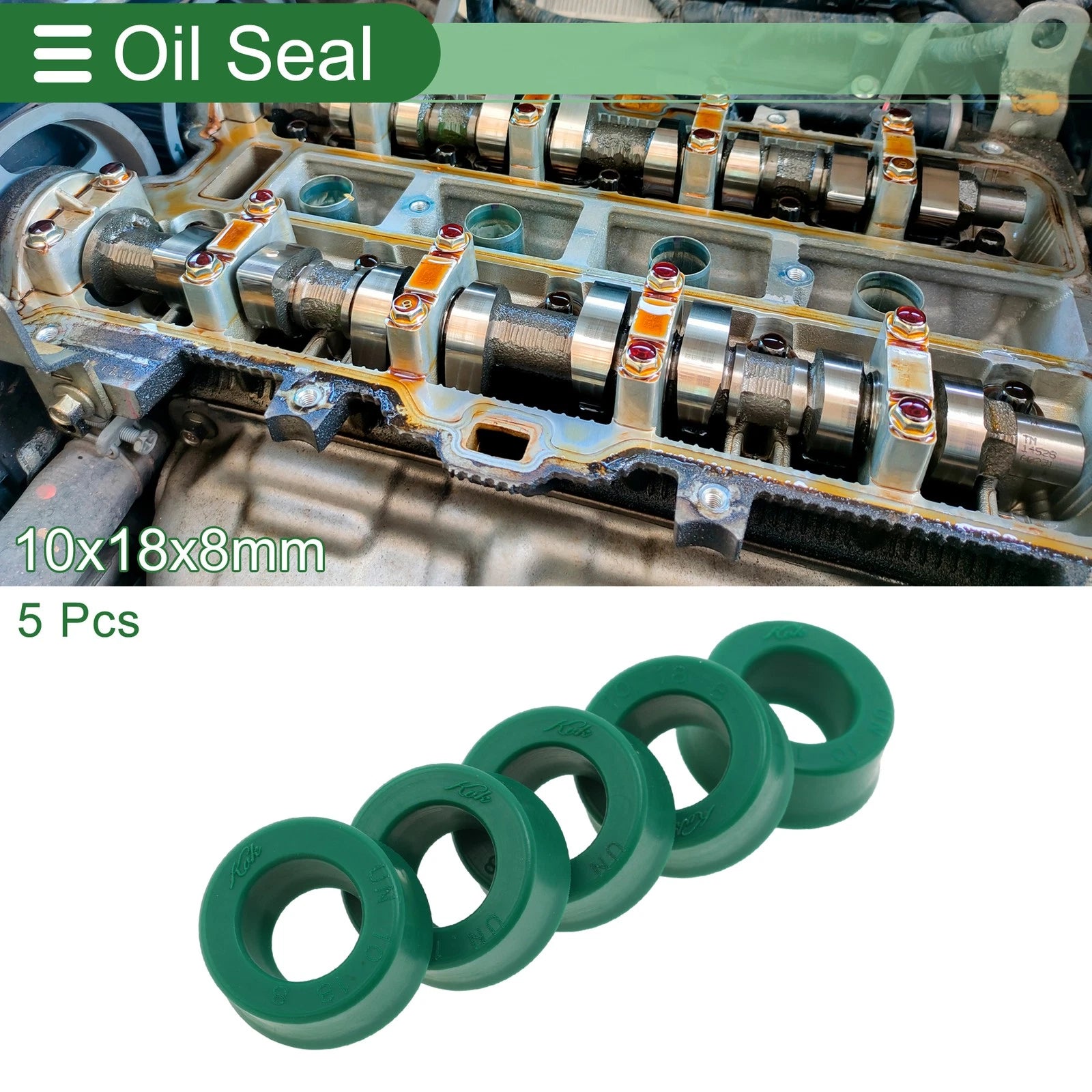 Set of 5 Oil Seal Ring 10x18x8mm for Rotary Shaft (High Pressure)