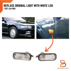 LH+RH Clear Lens Side Marker Turn Signal Lights for Honda Accord (1992-1995)