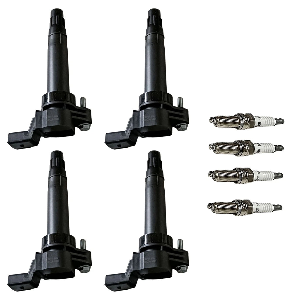 Set of 4 Ignition Coils & Spark Plugs for Chevrolet Spark (2013-2015)
