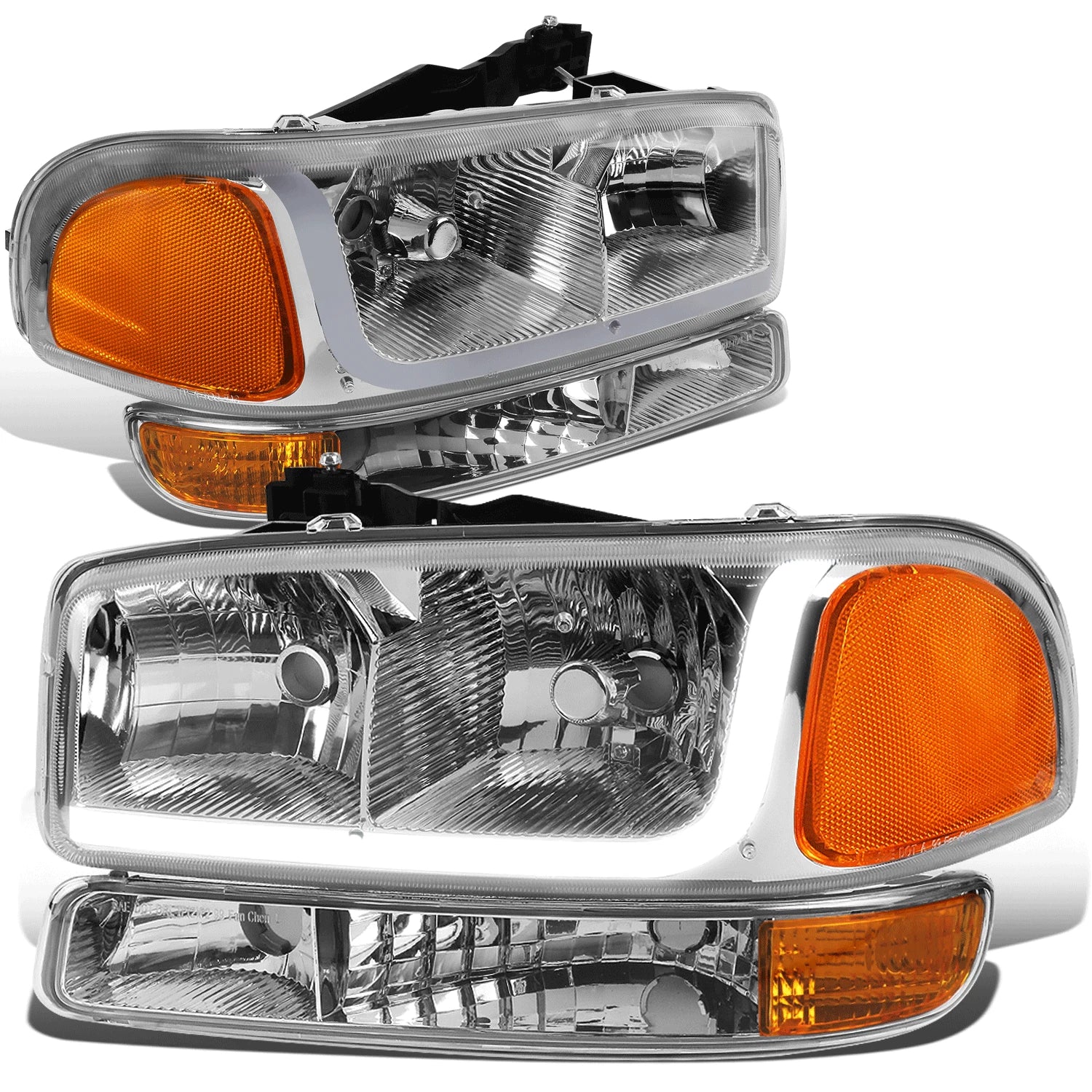 LED DRL Headlight Bumper Signal Lamp Chrome Amber for Sierra 1500 2500 (1999–2007)