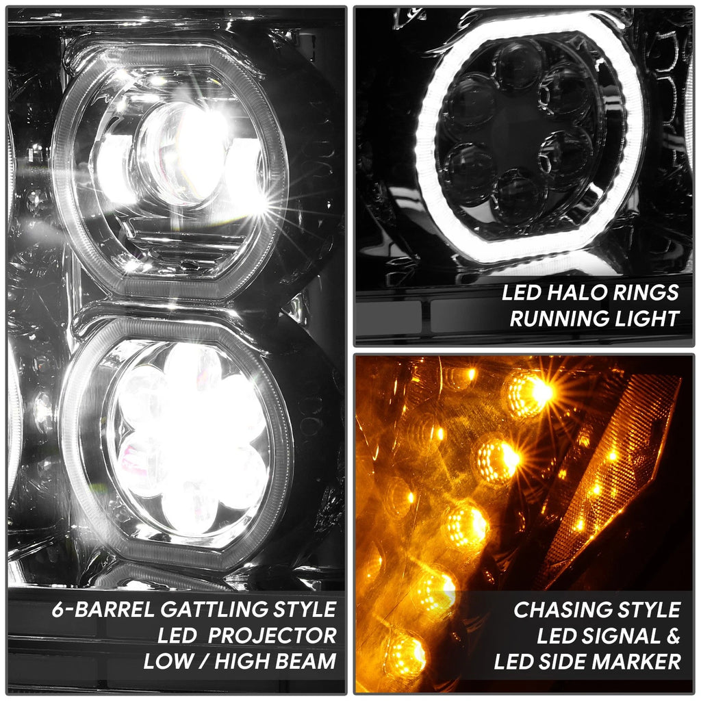 Chrome Housing Amber Corner Projector Headlights for Ford F-250 Super Duty (2011–2016)