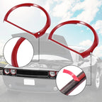 Set of 4 Red Headlight Cover Trim Rings for Dodge Challenger (2015–2021)