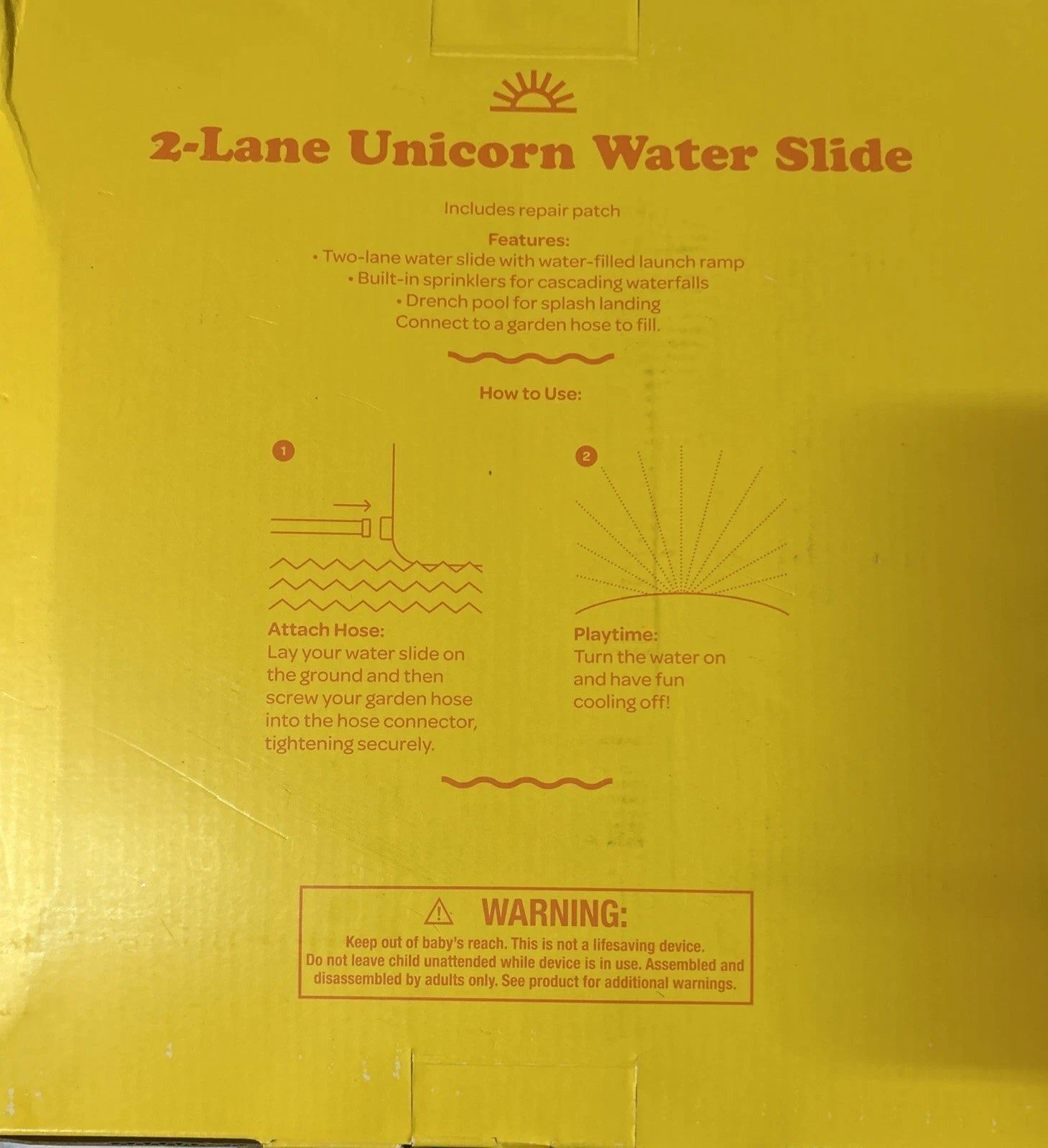 2-Lane Unicorn Water Slide for Sun Squad (18 FT)