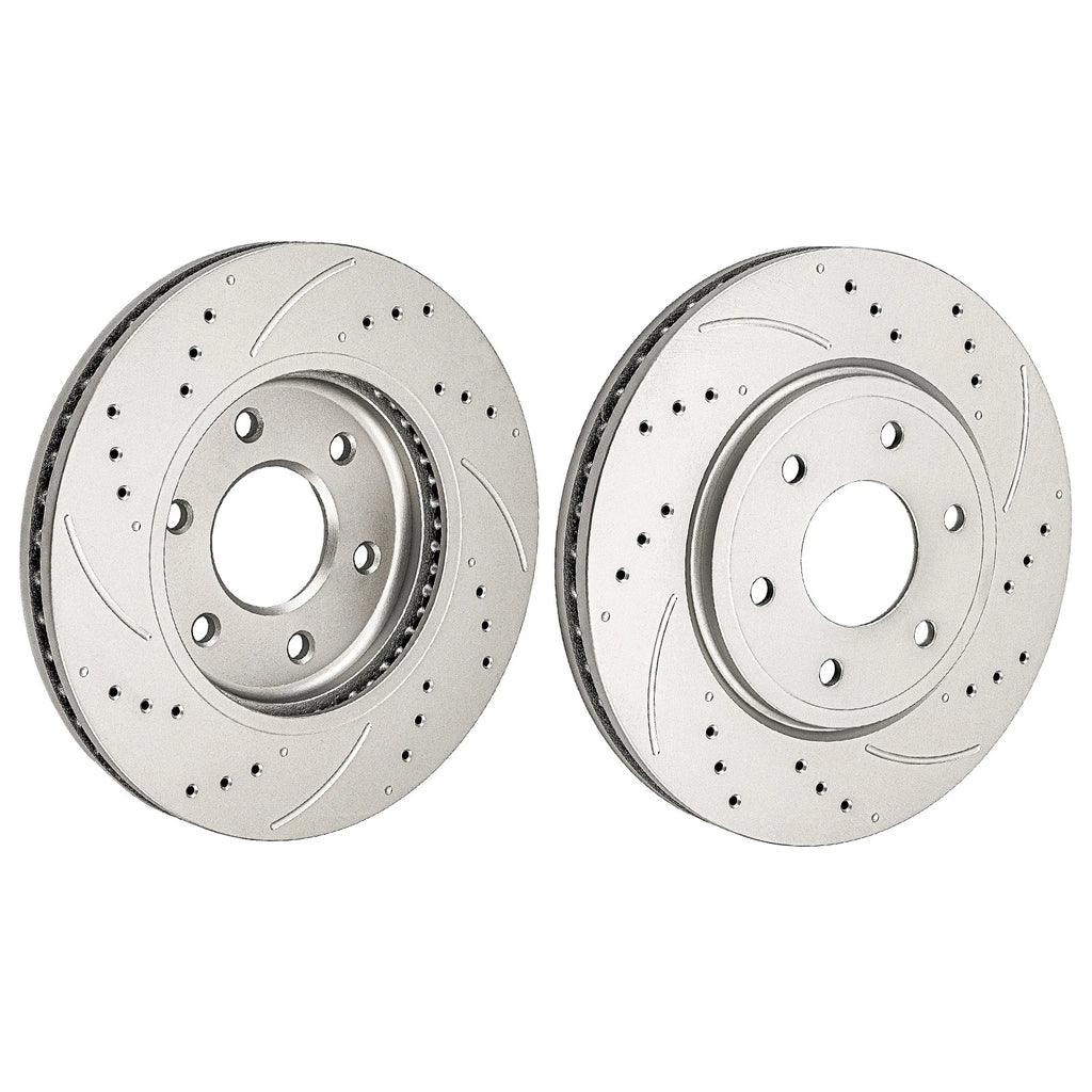 2x Front Drilled Slotted Brake Rotors for Nissan Frontier (2005–2019)
