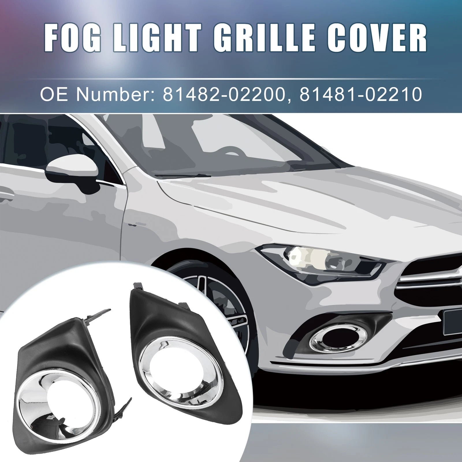Set of 2 Fog Light Grille Covers for Toyota (81482-02200, 81481-02210)