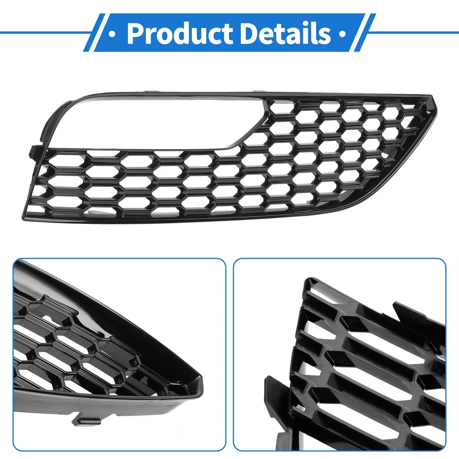 1pc Fog Light Grill for Audi A3 (2012–2016) No. 8V3807682 Black