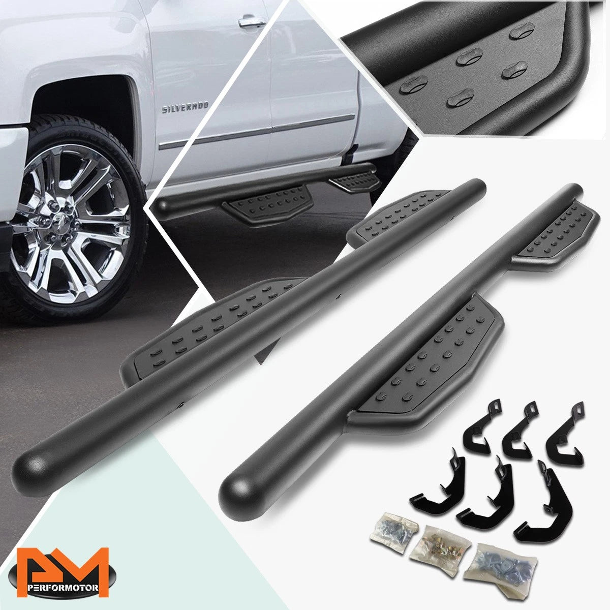 3" Side Step Nerf Bar Running Board for Silverado/Sierra Extended Cab (2007–2019)