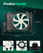 Radiator Cooling Fan for Mitsubishi Mirage DE SE Hatchback (2014–2015) 624100
