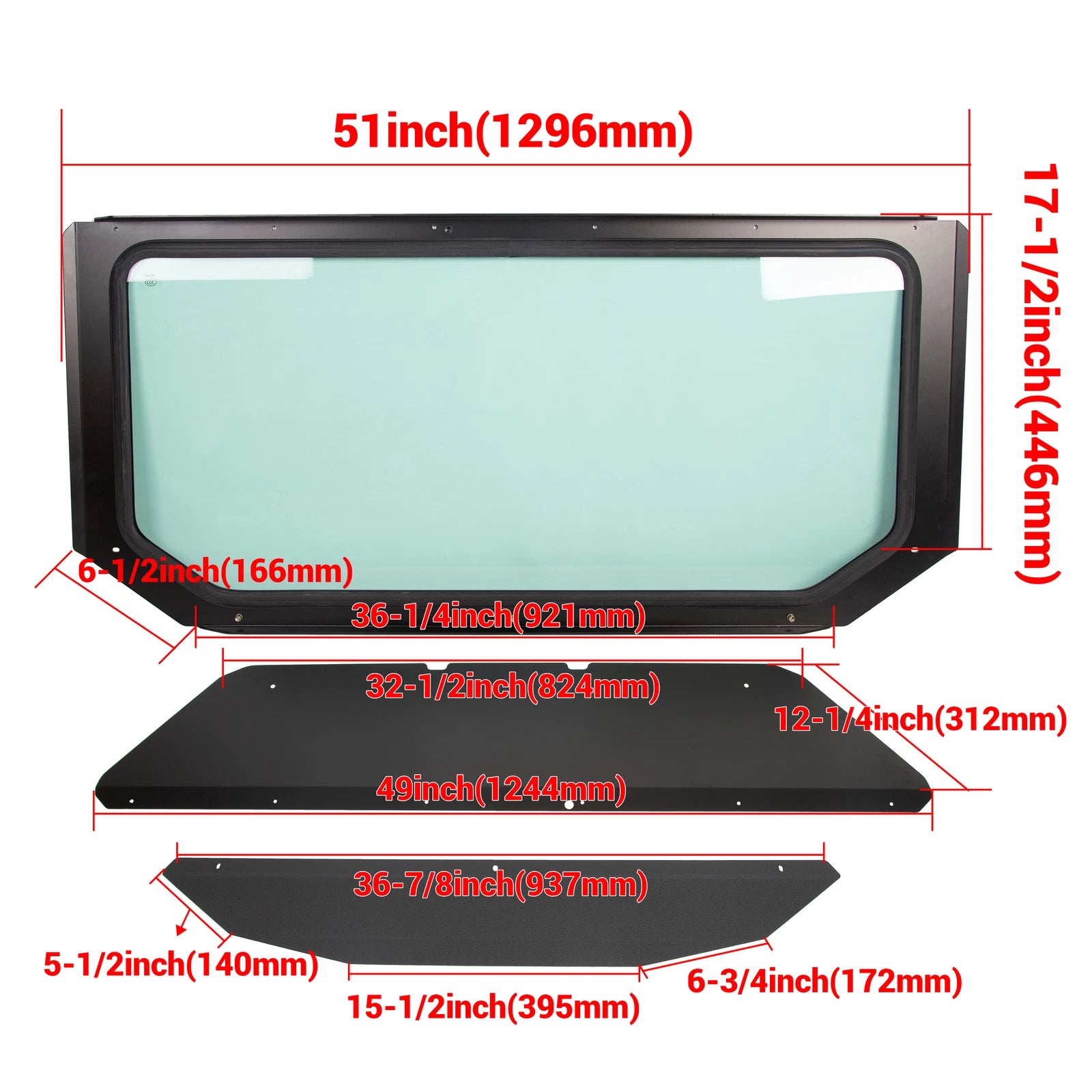 Full Glass Windshield for Can Am Maverick X3 (2017–2023)