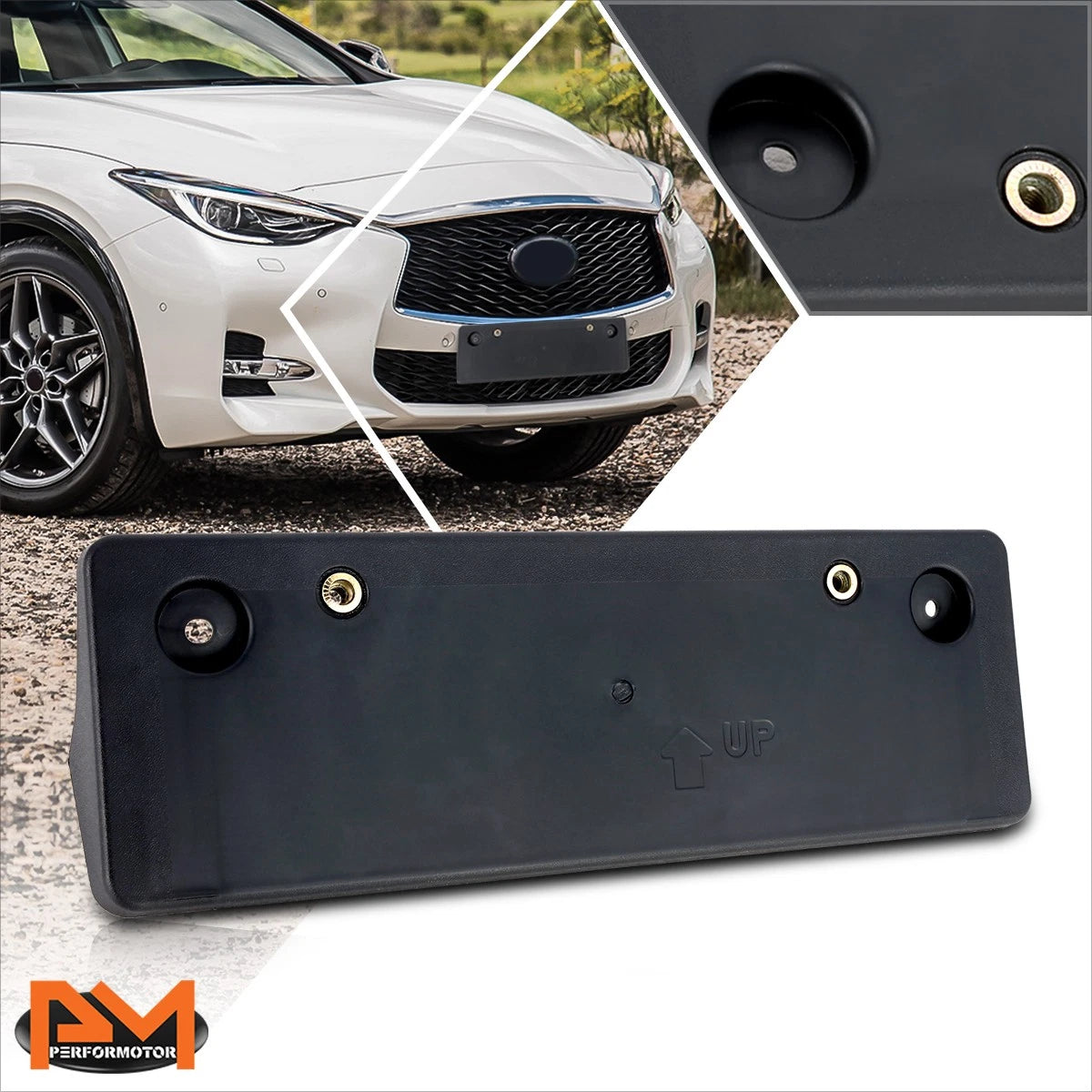 Tow Hook License Plate Mounting Bracket for Infiniti QX30 (2017–2018)