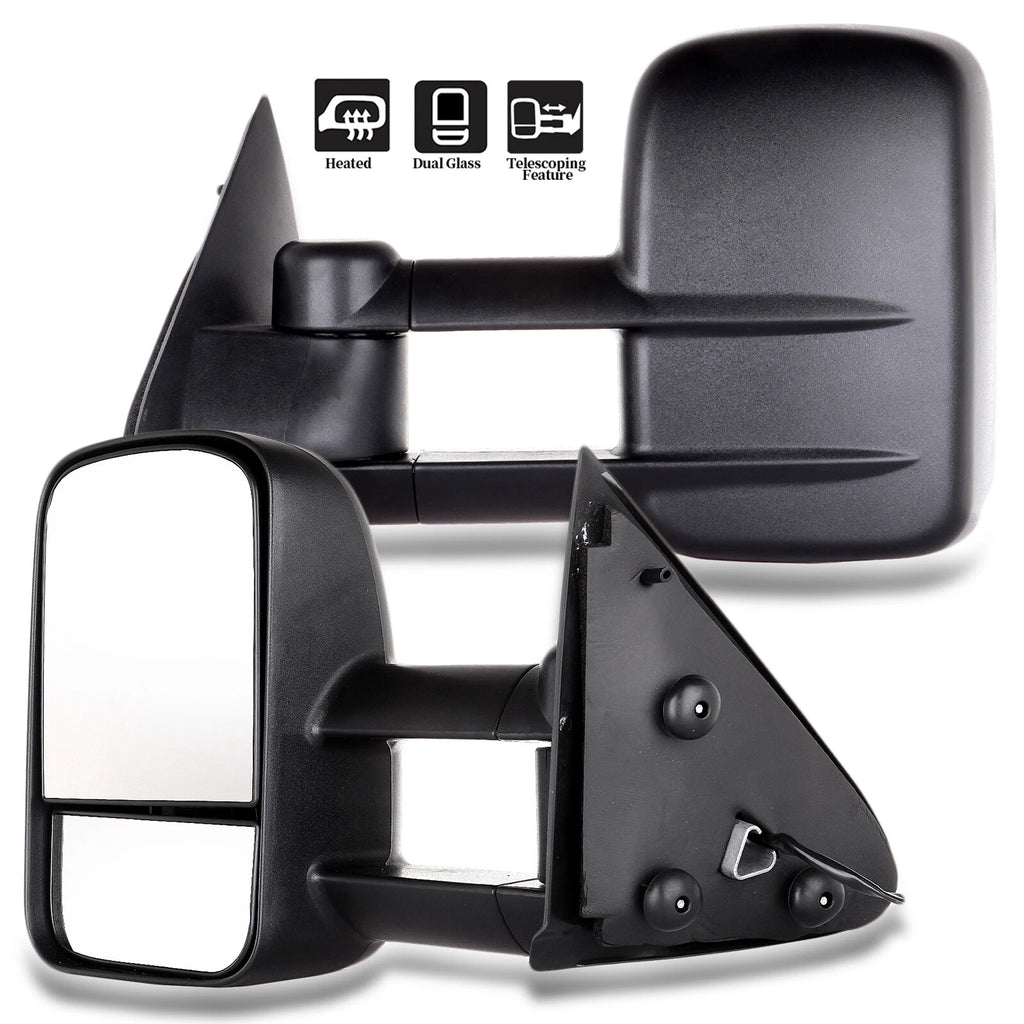Pair of Telescoping Trailer Power Side Mirrors for F150/F250 (1997–2003)