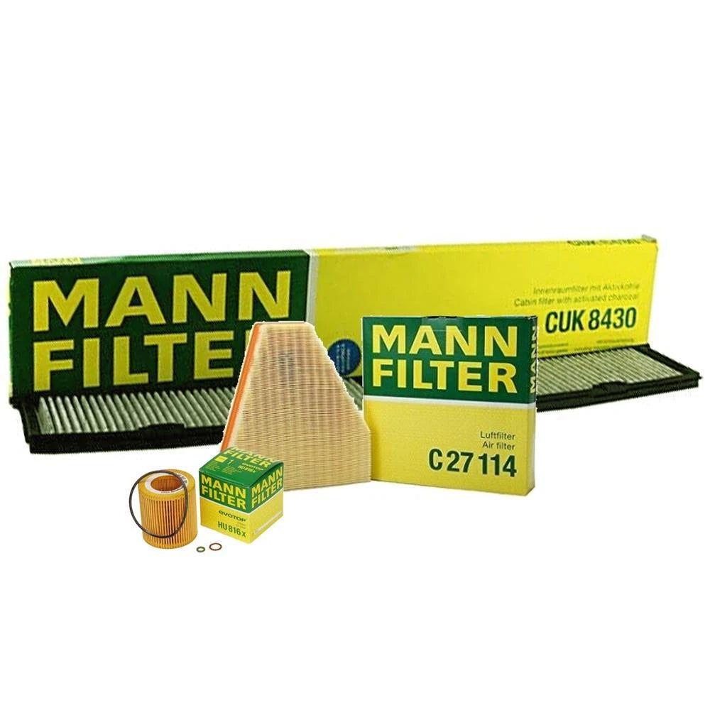 Mann Oil Air Carbon Cabin Filter Service Kit for BMW E82 E88 E90 E92 E93 (2007–2013)