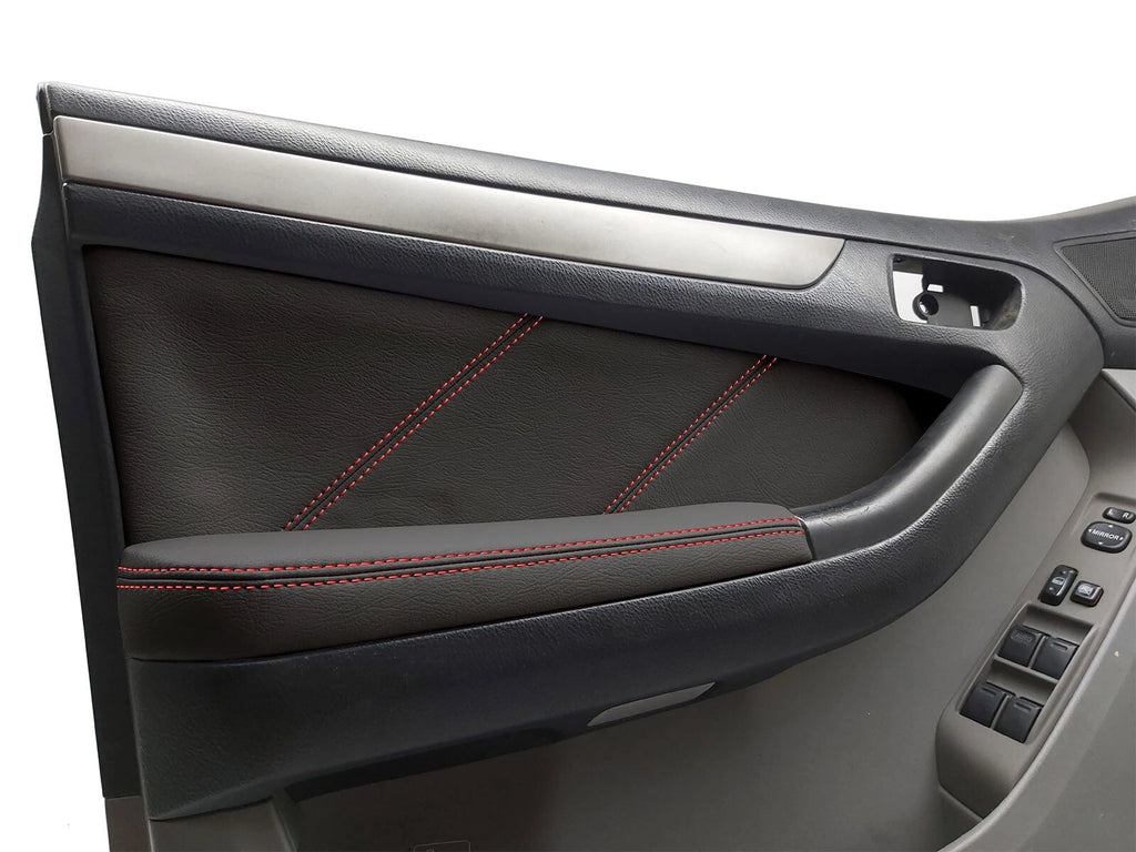 Front Insert Door Panel for Toyota 4Runner (2003–2009) Red Stitch PVC Leather