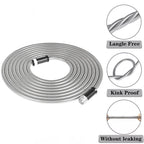 Stainless Steel Flexible Water Hose Pipe 25/50/75/100FT