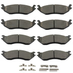 Set of 8 Semi-Metallic Brake Pads for Dodge Ram 1500 (2002–2004)