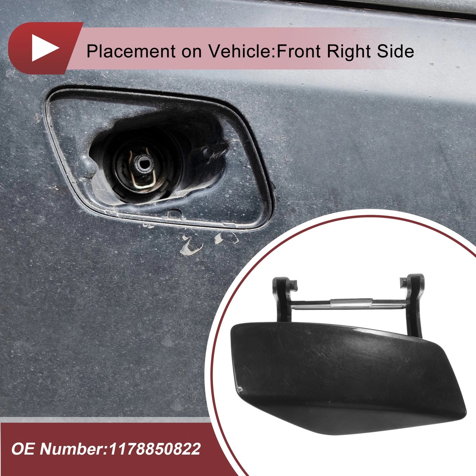 Washer Nozzle Cover Cap for Mercedes-Benz CLA250 (2014–2019) Unpainted