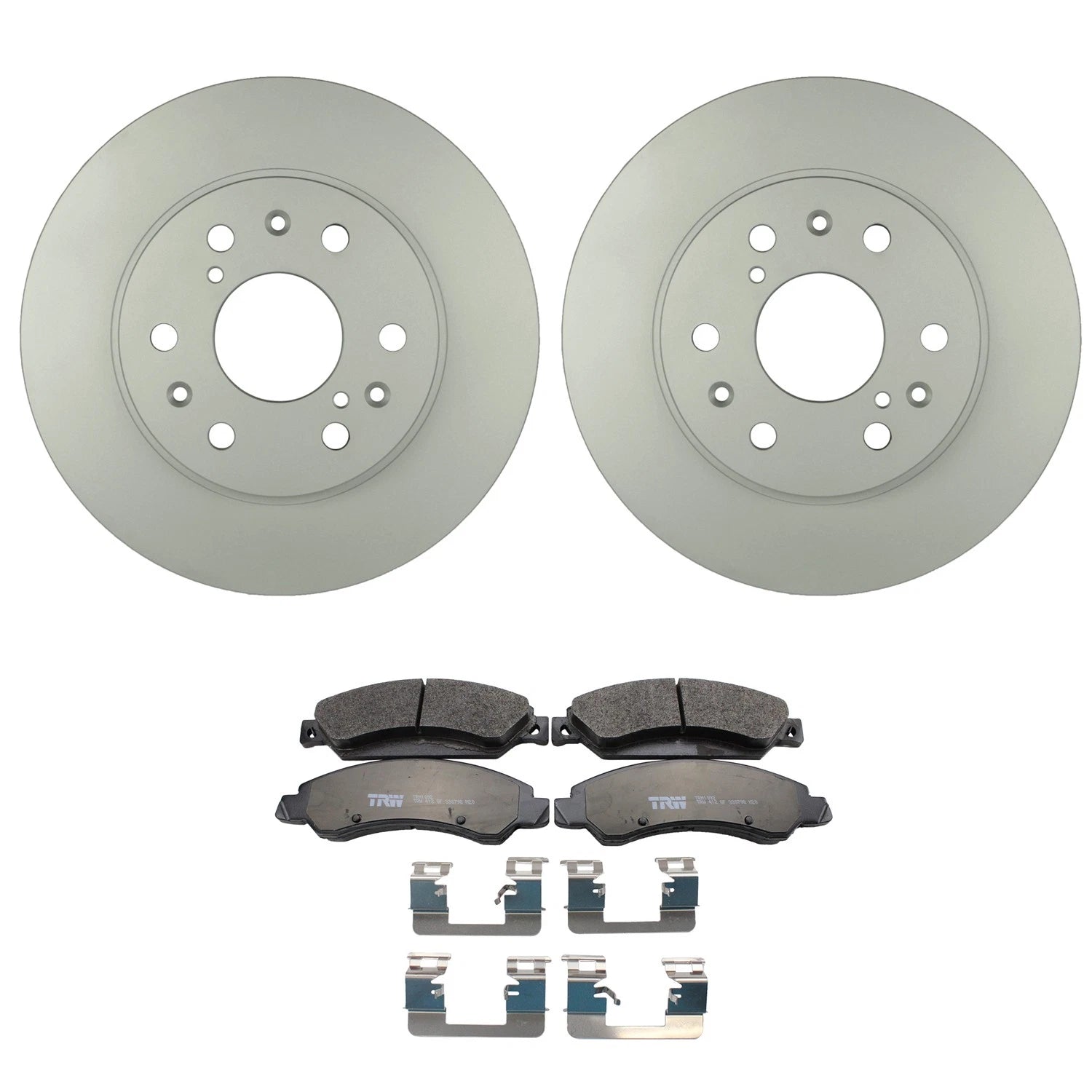 Set of 2 Bosch QuietCast Front Rotors & TRW Pro Disc Brake Pads for Avalanche Suburban (2002–2013)