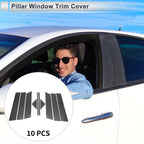 10 Pcs Door Pillar Window Trim for Mazda CX-5 (2012–2016) Carbon Fiber