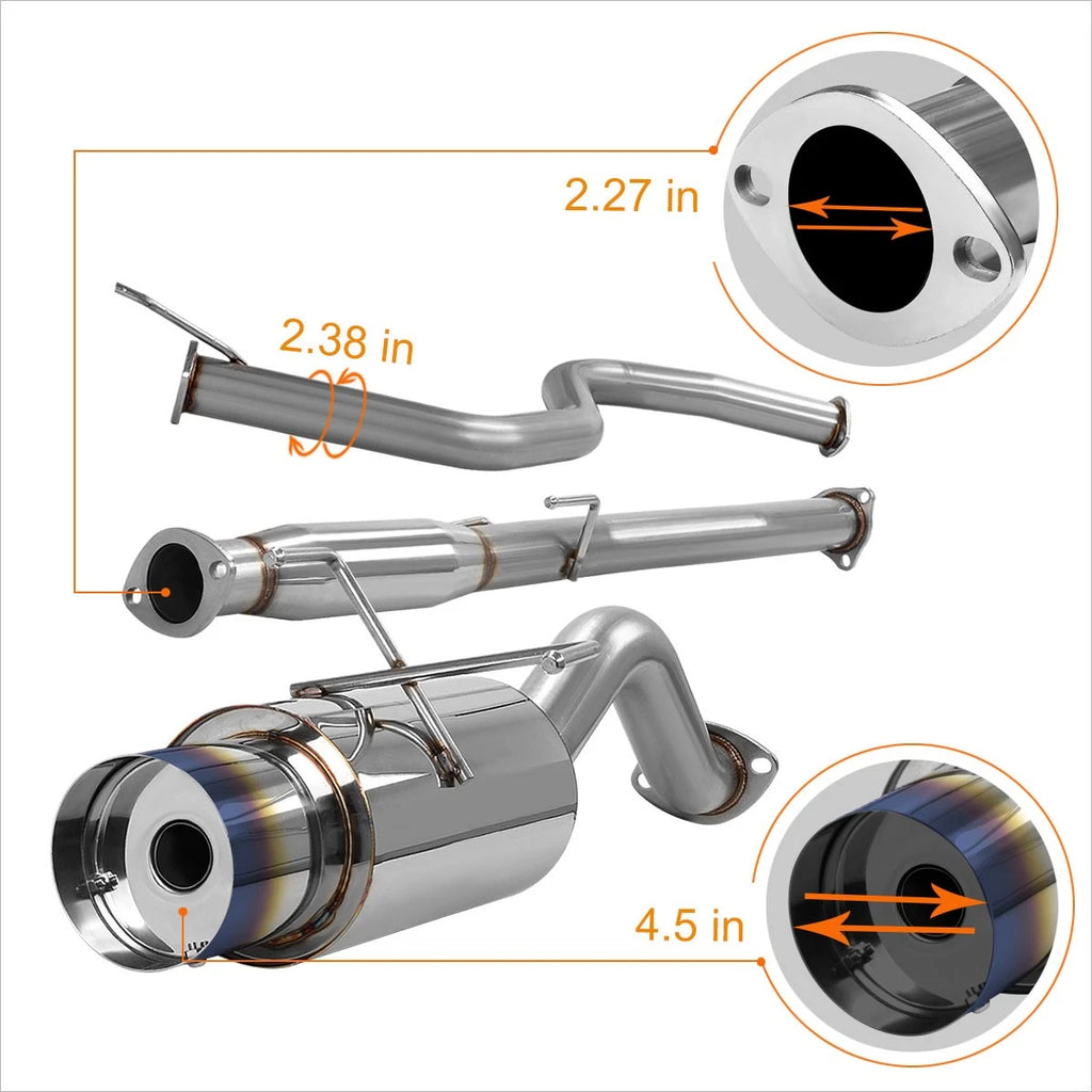 4.5" Burnt Tip Muffler for Honda Civic DX/EH2/EH3 (1992–1995)