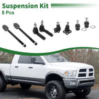8 Pcs Front Outer Inner Tie Rod Ends & Ball Joints for Dodge Dakota (1997–2004)