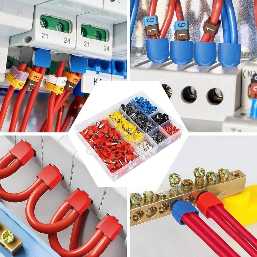 600pcs Crimp Wire Connectors Tinned Copper PVC Insulated Tubular Terminal