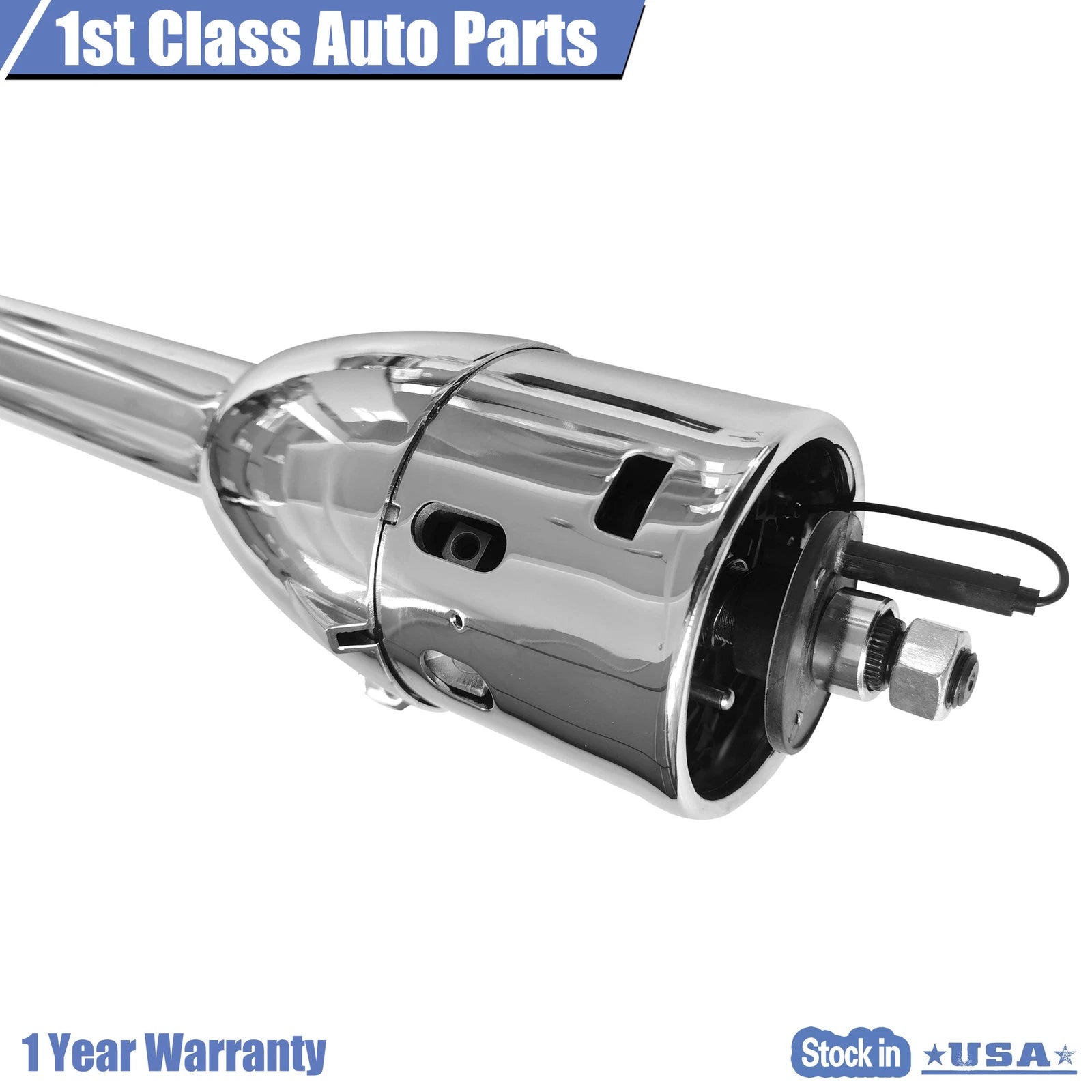 32" Chrome Steering Column Tilt for Auto with Wheel Adapter