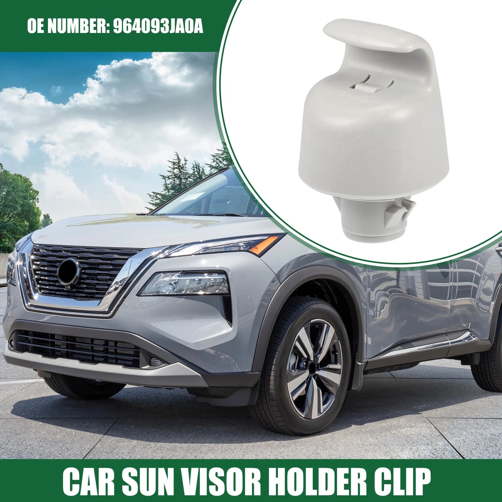 Sun Visor Holder Clip for Nissan Pathfinder (2013–2022) No. 964093JA0A Gray