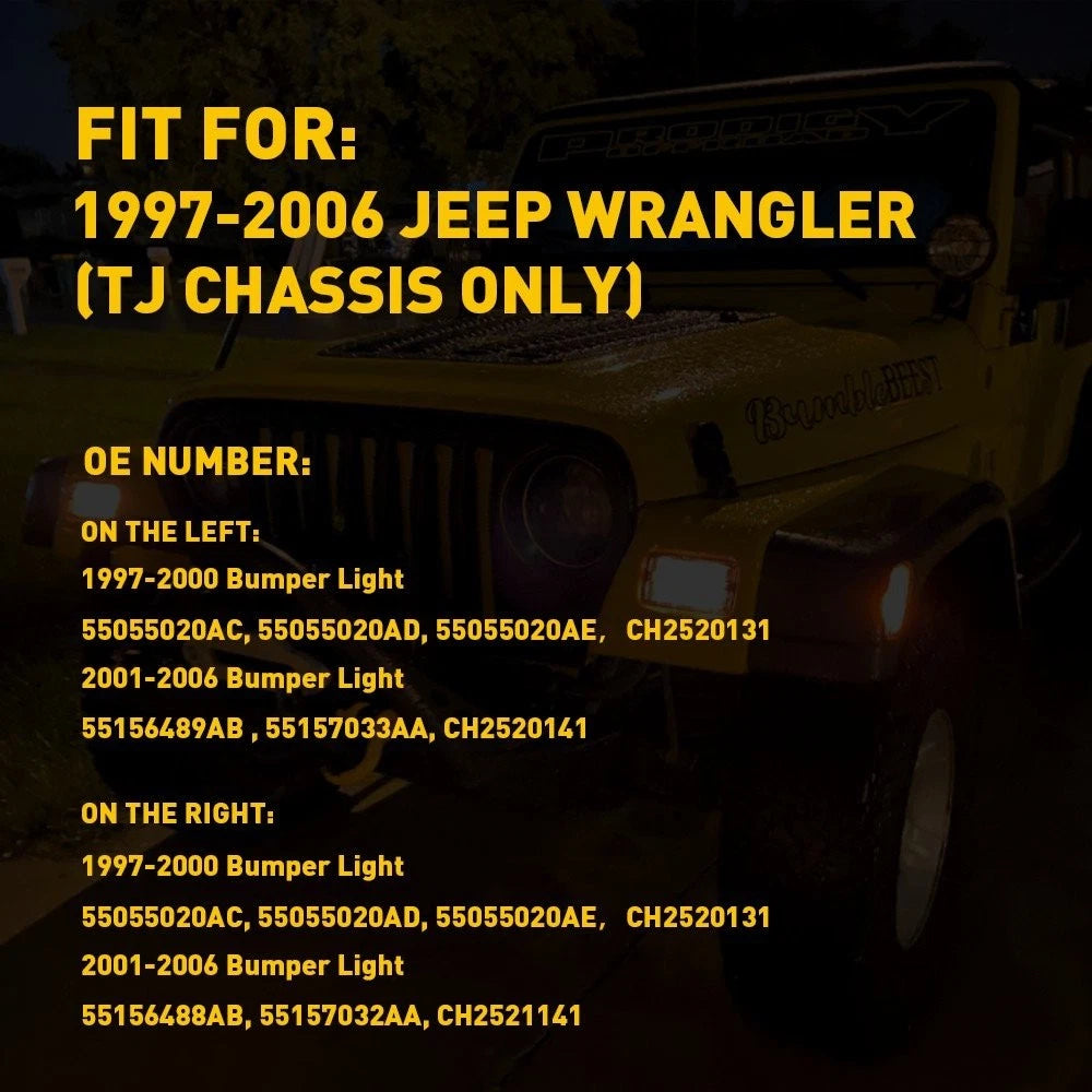 LED Front Fender Side Marker Lights for Jeep Wrangler TJ (1997–2006)