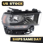 Halogen Headlight with Bulb for Ram 2500 3500 (2019–2024) Black Bezel