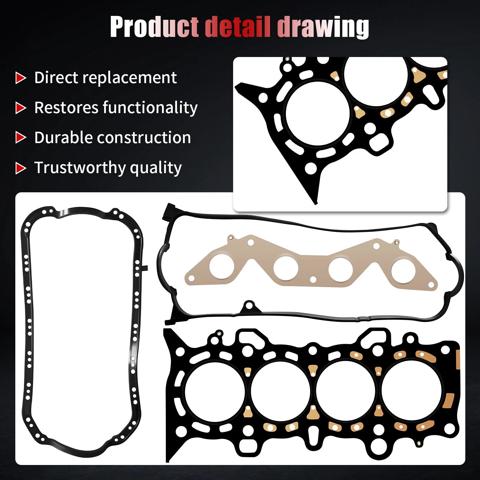 Head Gasket Set with Head Bolts for Honda Civic (2001-2005)