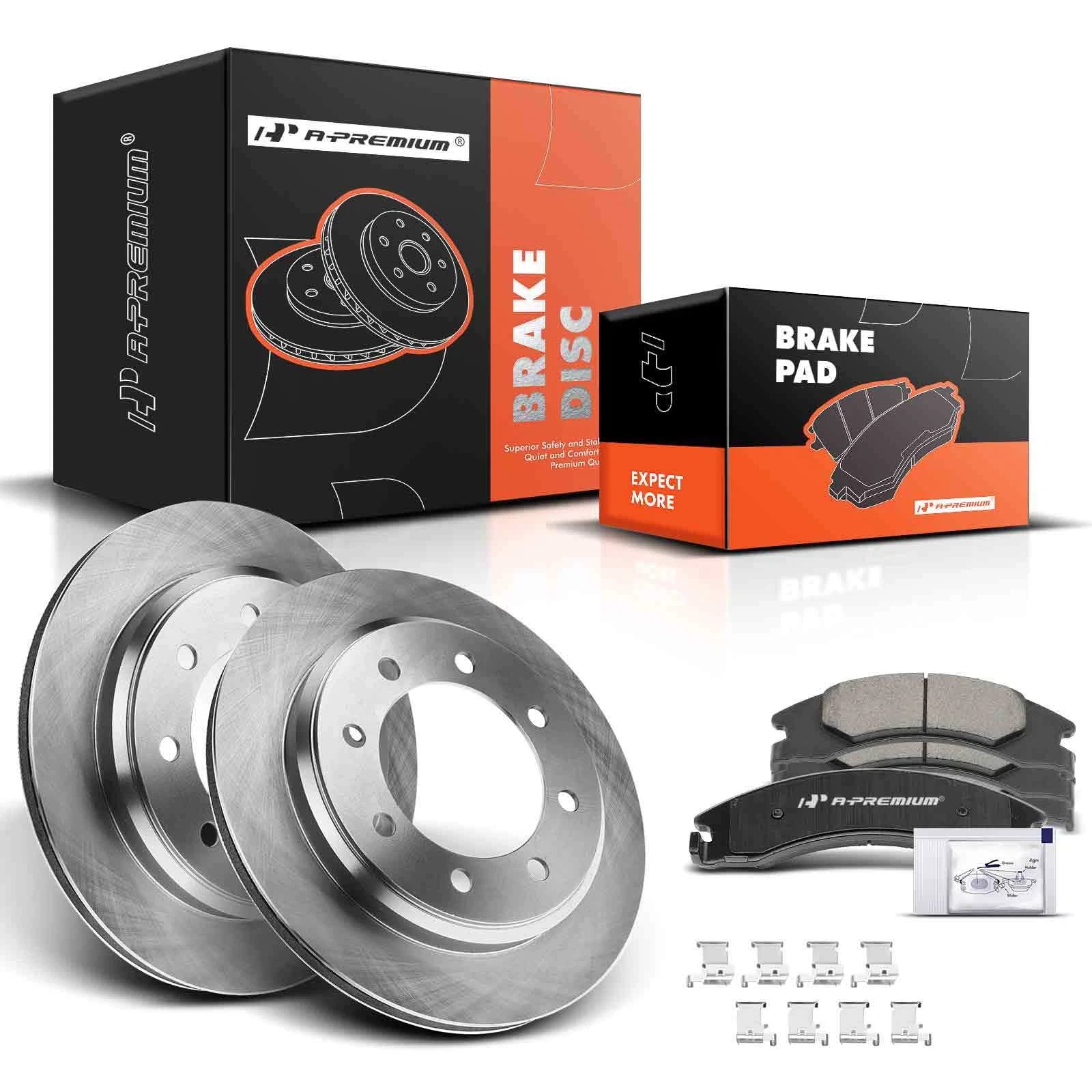Rear Disc Brake Rotor & Ceramic Pad Set for Ford E-350 Super Duty (2008–2019)