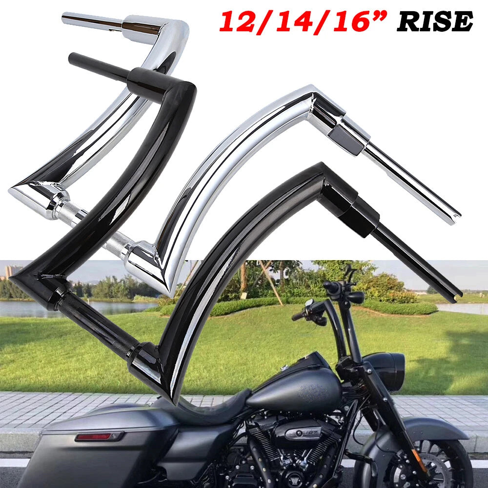 12-16 Inch Rise Ape Hanger Handlebars for Harley Road King Electra Glide
