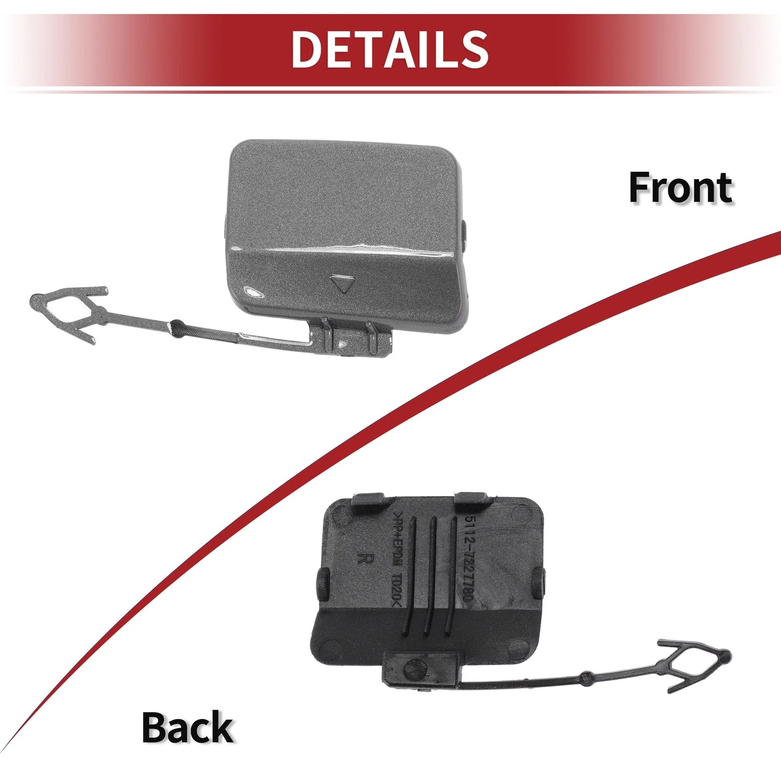 Tow Hook Cover Cap for BMW X5 E70 (2011–2013) No. 51127271816 Gray