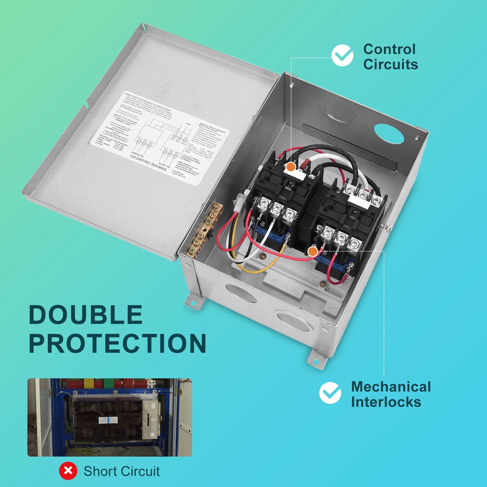 Automatic Transfer Relay Switch for RV Speedboats PD52 (Rated 240 VAC 50A)