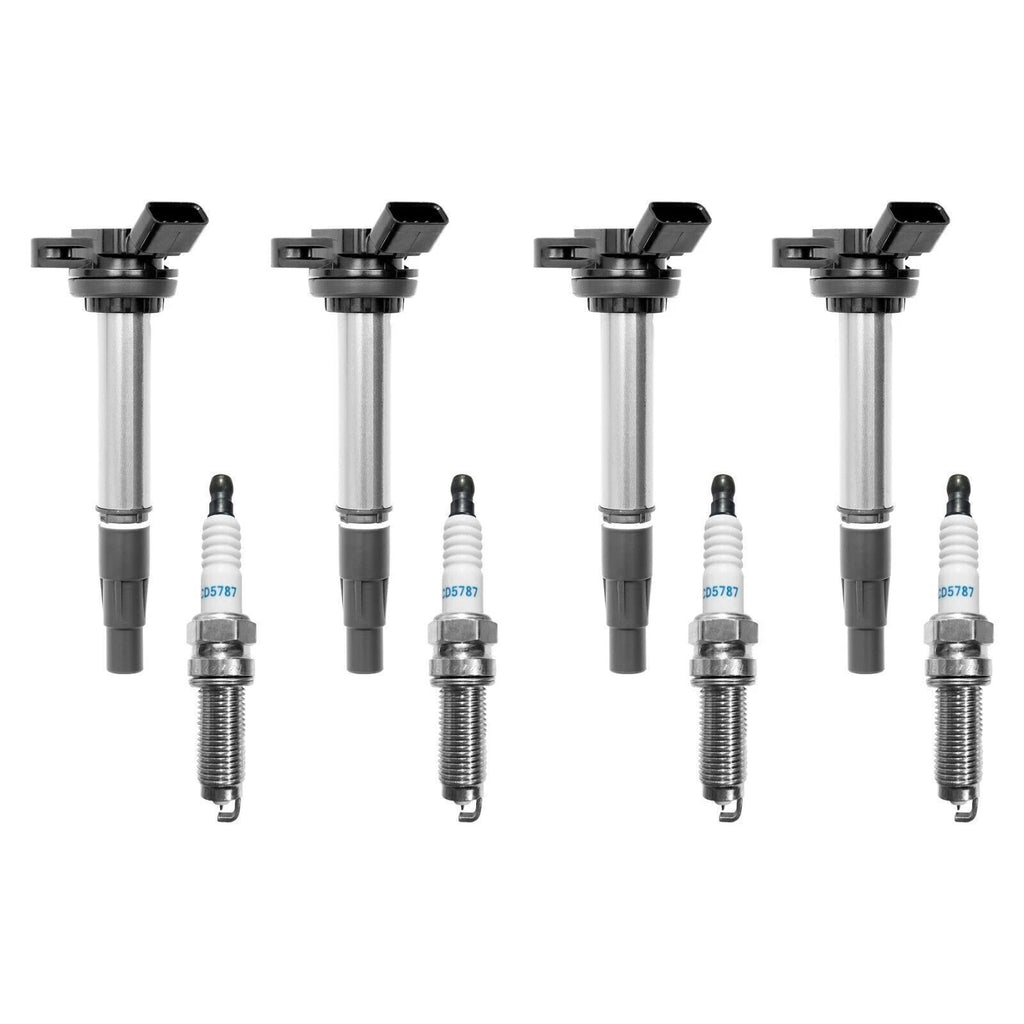 Set of 4 UF596 Ignition Coils & Spark Plugs for Toyota Corolla Prius Lexus (1.8L)