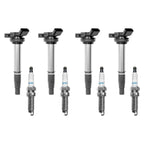 Set of 4 UF596 Ignition Coils & Spark Plugs for Toyota Corolla Prius Lexus (1.8L)