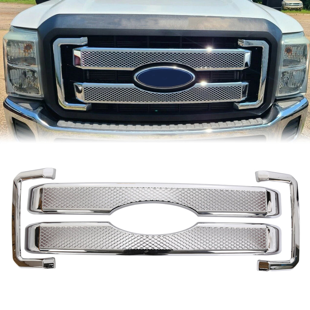 Platinum Style Grille Cover Overlay for Ford F250 F350 F450 F550 (2011–2016)