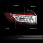 Chrome Red LED Outer Taillight Assembly for Ford Edge (2015–2018)