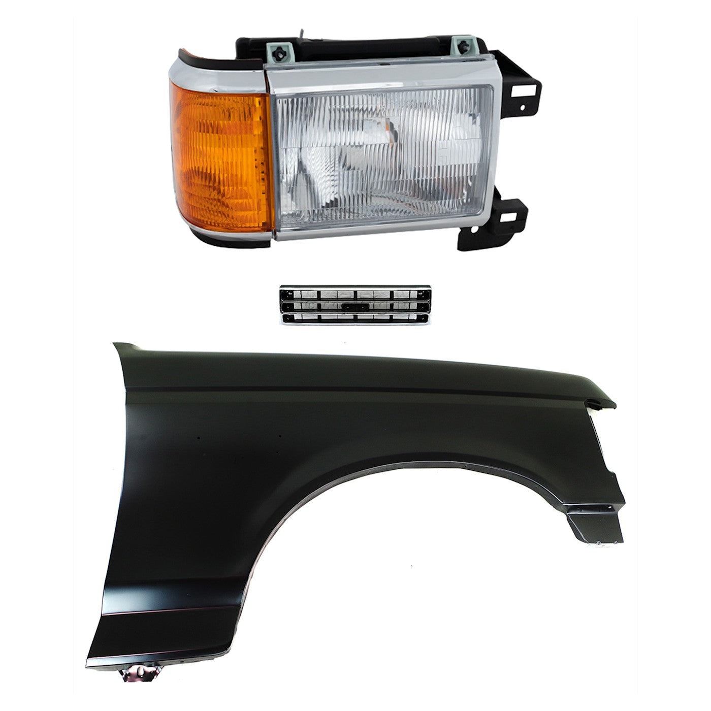 Fender Kit for Ford F-150 F-250 (1989–1991) Primed with Chrome Trim