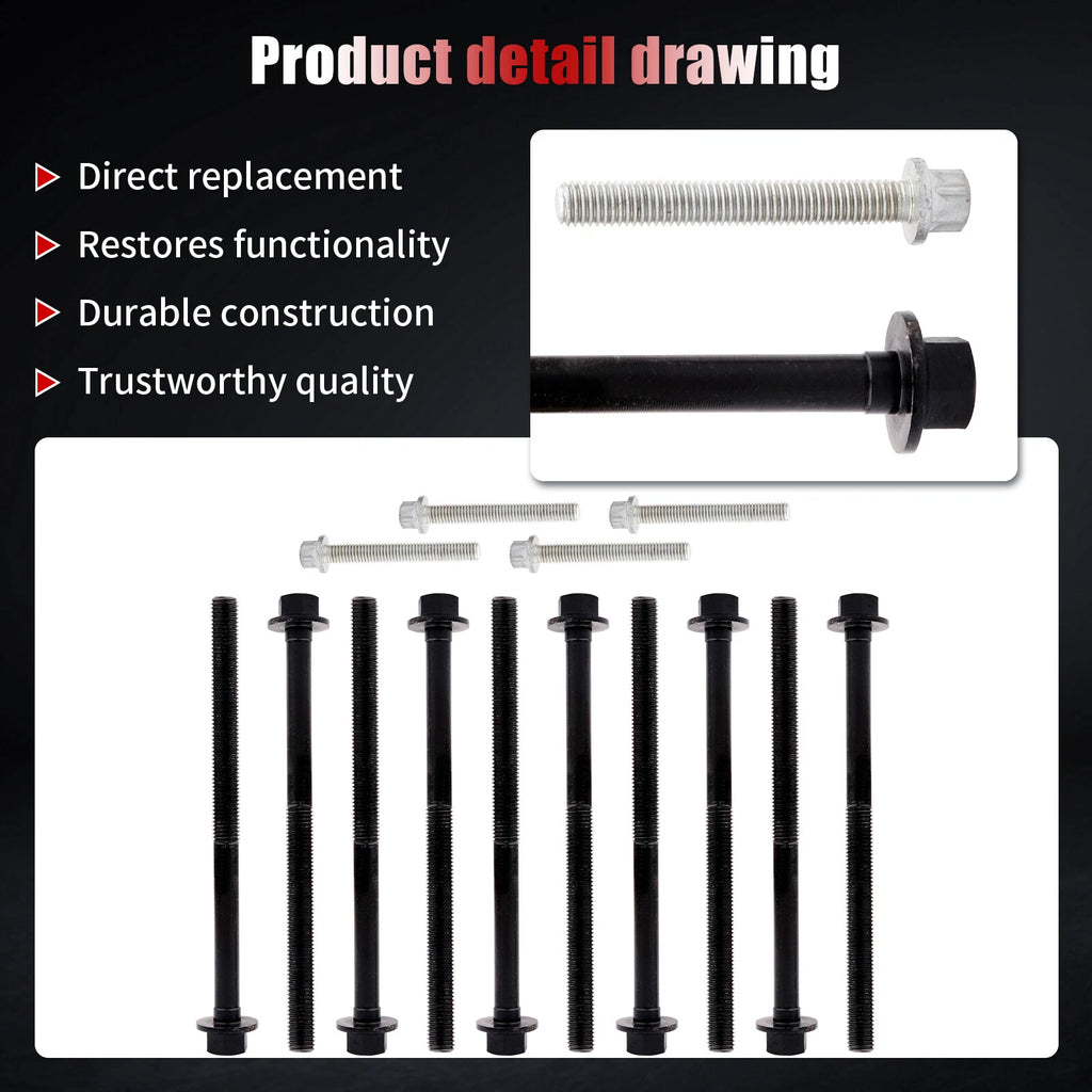 Head Bolts Kit for Chevrolet Cobalt Malibu Cavalier GMC Terrain Buick Regal (2005–2010)