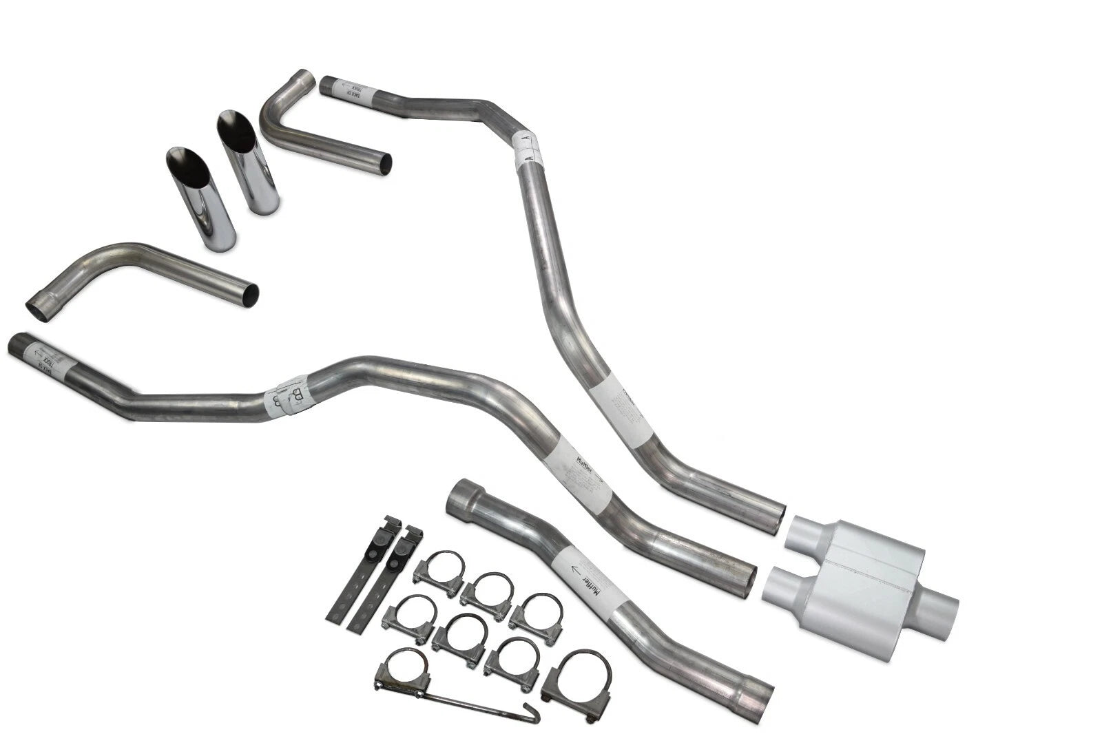 Dual Exhaust Tips for Nissan Titan (2004–2006) 2.5 Inch 1 Chamber Slash Cut