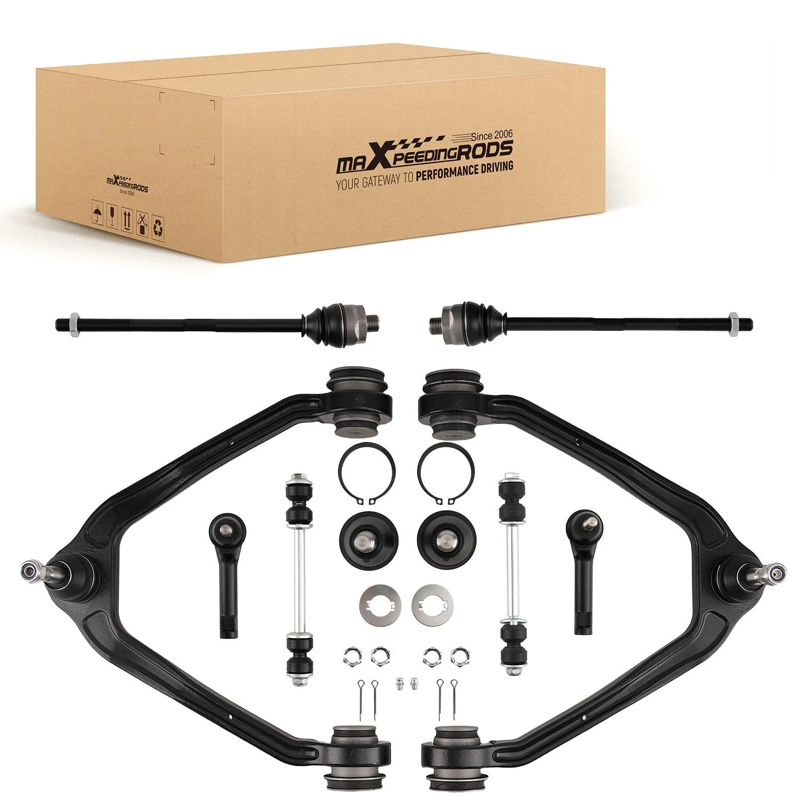 10x Front Upper Control Arms & Tie Rods for Chevy Silverado 1500 Tahoe (1999–2006)
