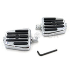 Flame Fire Skull Foot Pegs for Harley (1984–2016) w/ Foot Peg Support Chrome