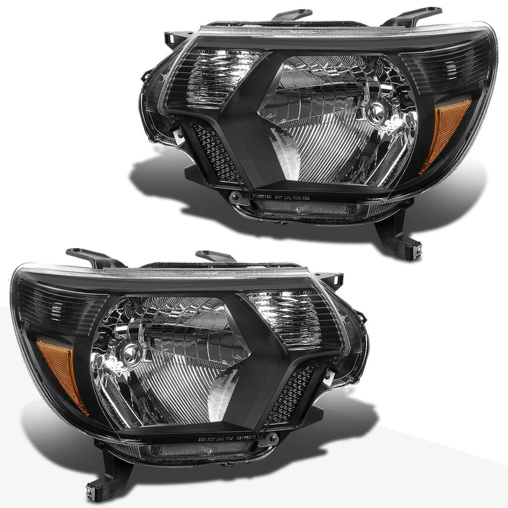 Set of 2 Black Housing Amber Corner Headlights for Tacoma (2012–2015)